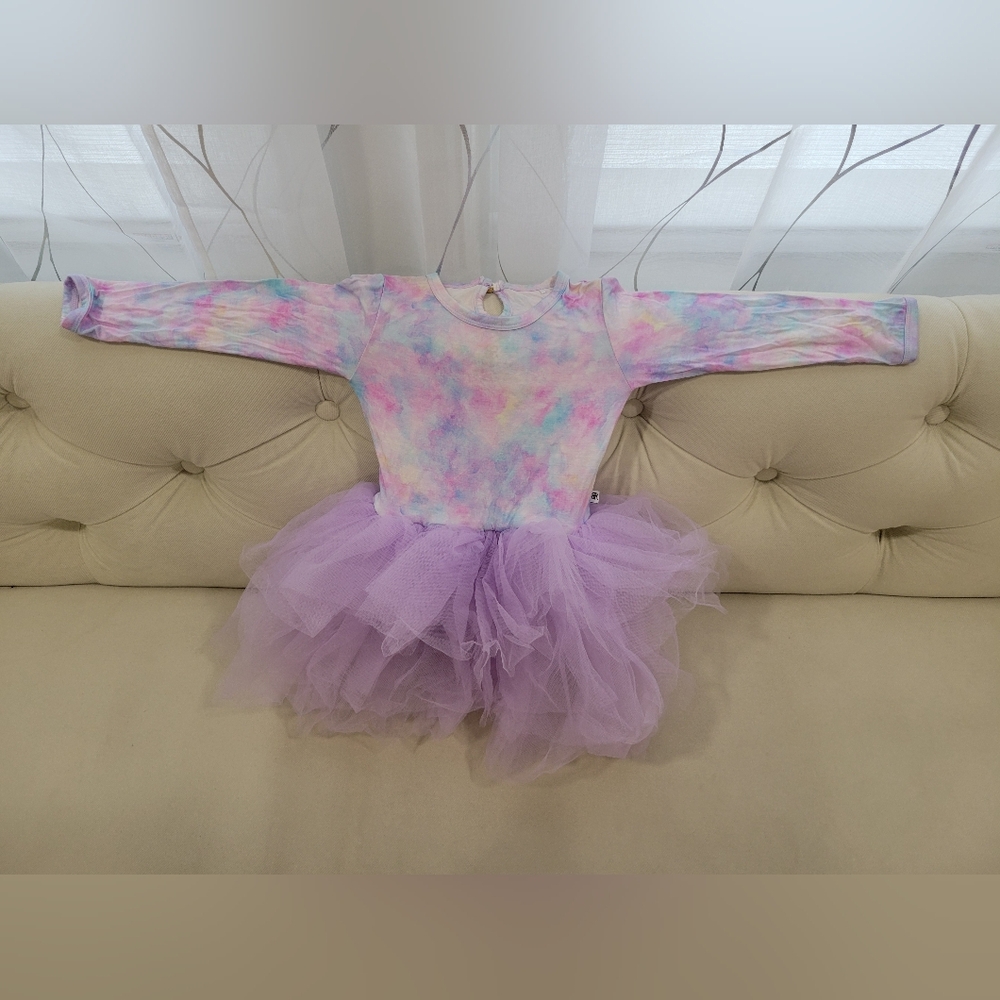 Bums And Roses Pastel Watercolor Bamboo Tutu Dress Size 18-24M - Picture 2 of 5